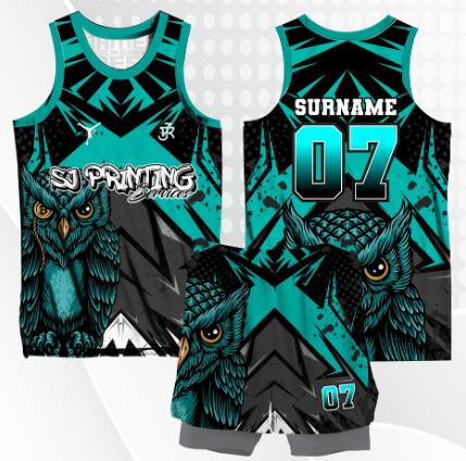 Teal & Black Owl Esports Jersey Design